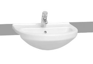 itra S50 Yarım Tezgah Lavabo, 55 cm Parlak Beyaz